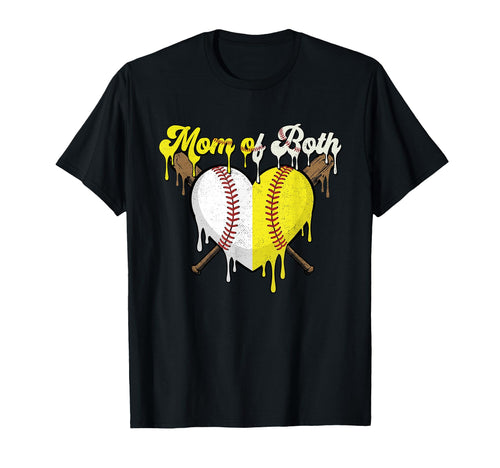Baseball Softball Mom Both Mothers T-Shirt - Aesthetic Graphic for Adults - T-Shirt, Sweatshirt, Hoodie