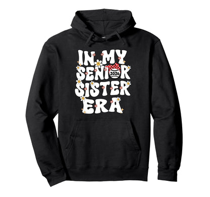 My Senior Sister Era Groovy Baseball Hoodie - Trendy Graphic for Adults - T-Shirt, Sweatshirt, Hoodie