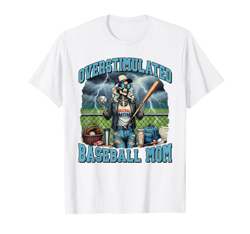 Baseball Mama Game Day Skeleton T-Shirt - Minimalist Print for Adults - T-Shirt, Sweatshirt, Hoodie
