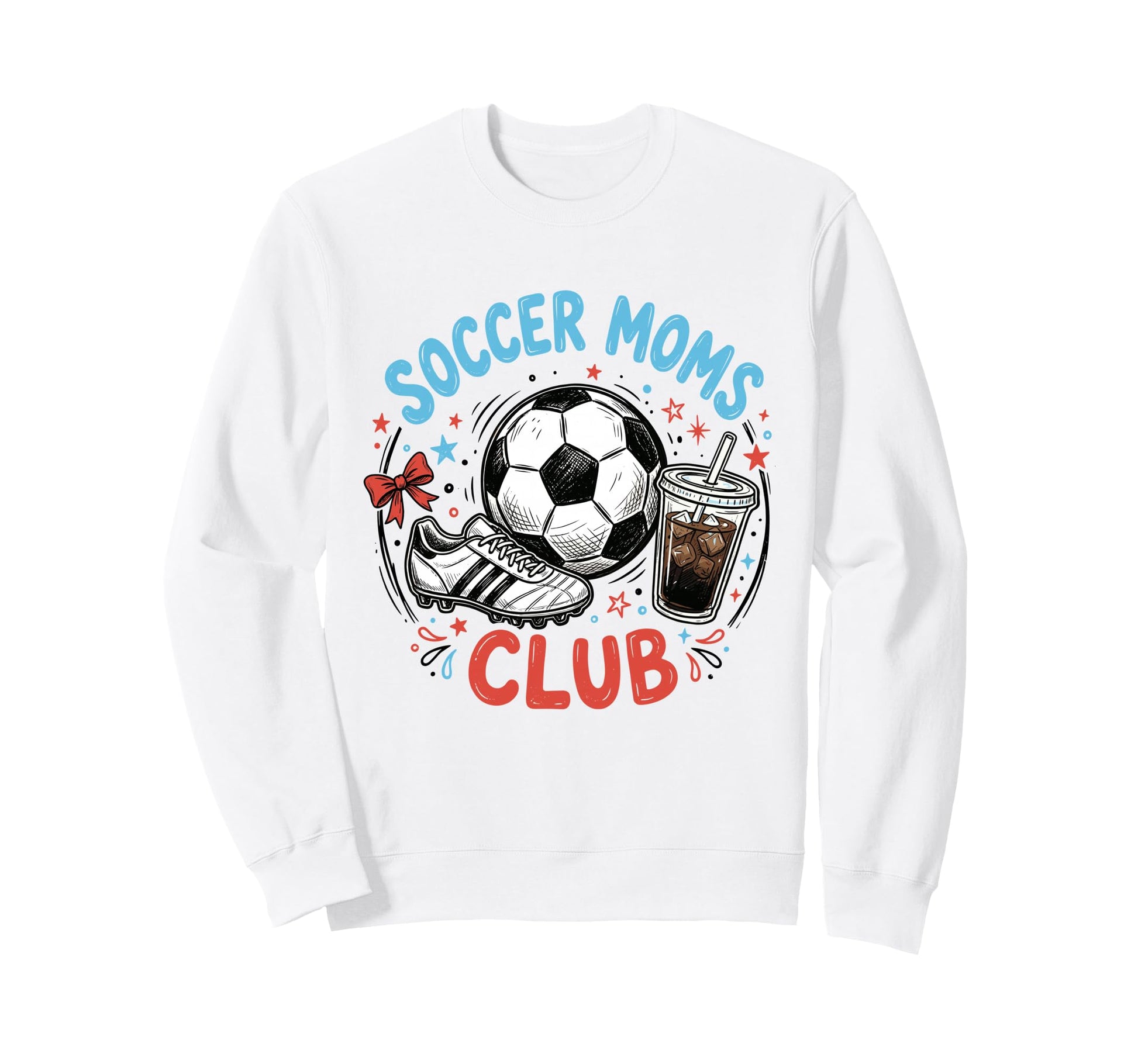 Soccer Moms Club Iced Coffee Cleats Sweatshirt - Novelty Apparel Men Women - T-Shirt, Sweatshirt, Hoodie