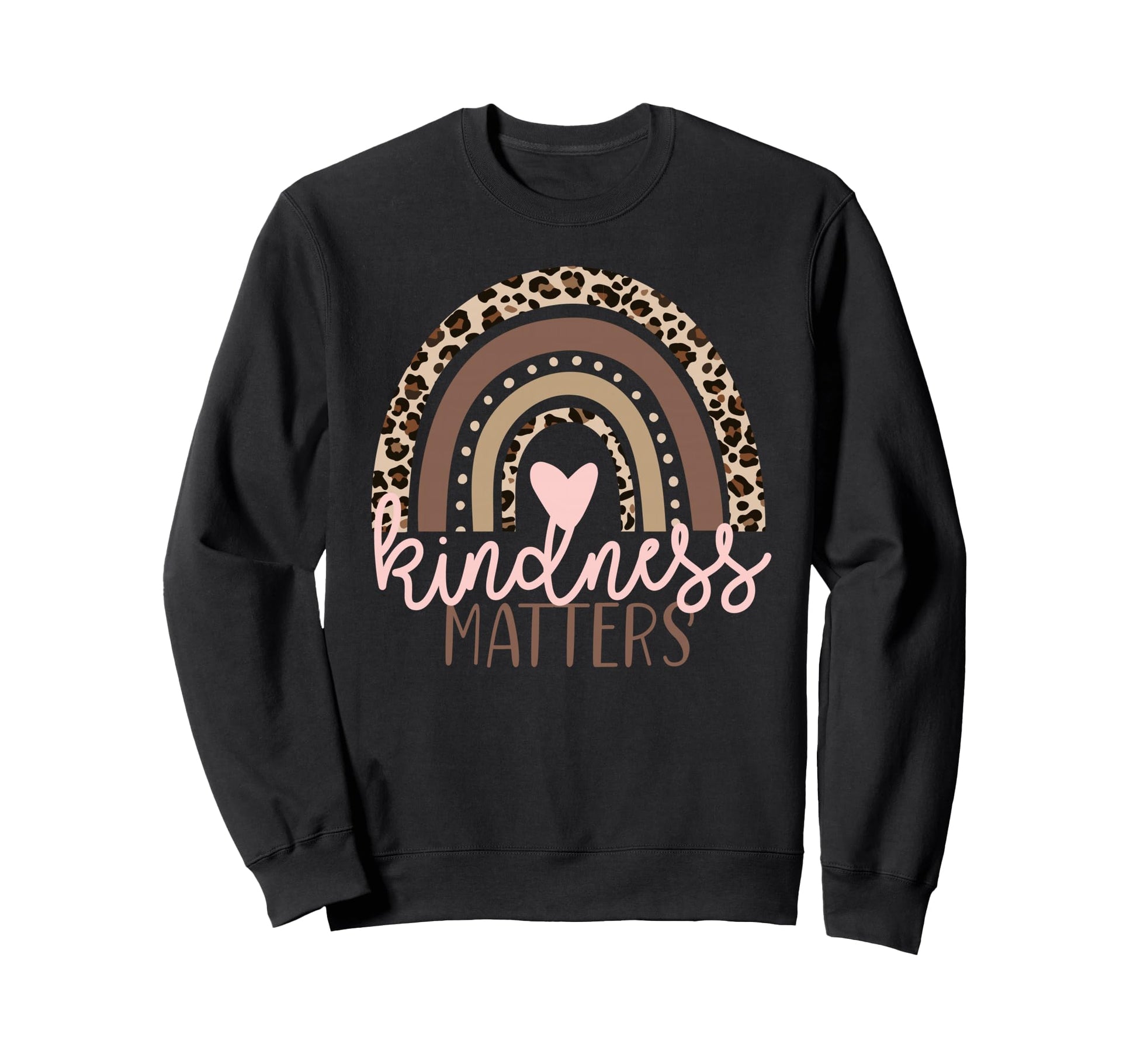 Kindness Matters Leopard Rainbow Sweatshirt - Aesthetic Graphic for Adults - T-Shirt, Sweatshirt, Hoodie