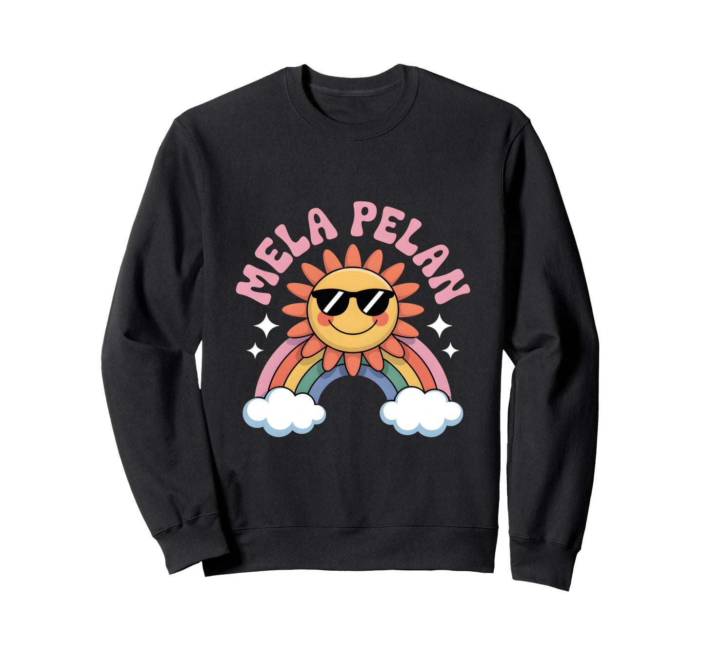 Funny Mela Pelan Groovy Rainbow Sweatshirt - Unique Graphic for Adults - T-Shirt, Sweatshirt, Hoodie