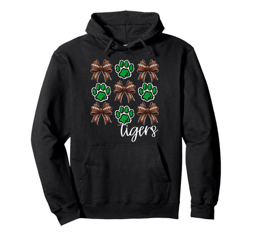 Tigers Football Mom Coquette Bows Hoodie - Casual Everyday Wear Men Women - T-Shirt, Sweatshirt, Hoodie