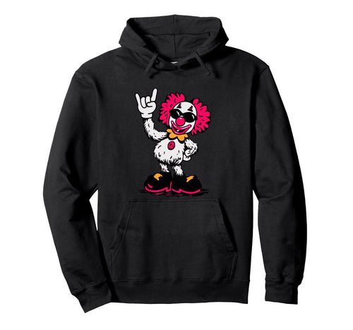 Clown Rock Hand Sign Punk Comic Hoodie - Fun Novelty Design Men Women - T-Shirt, Sweatshirt, Hoodie