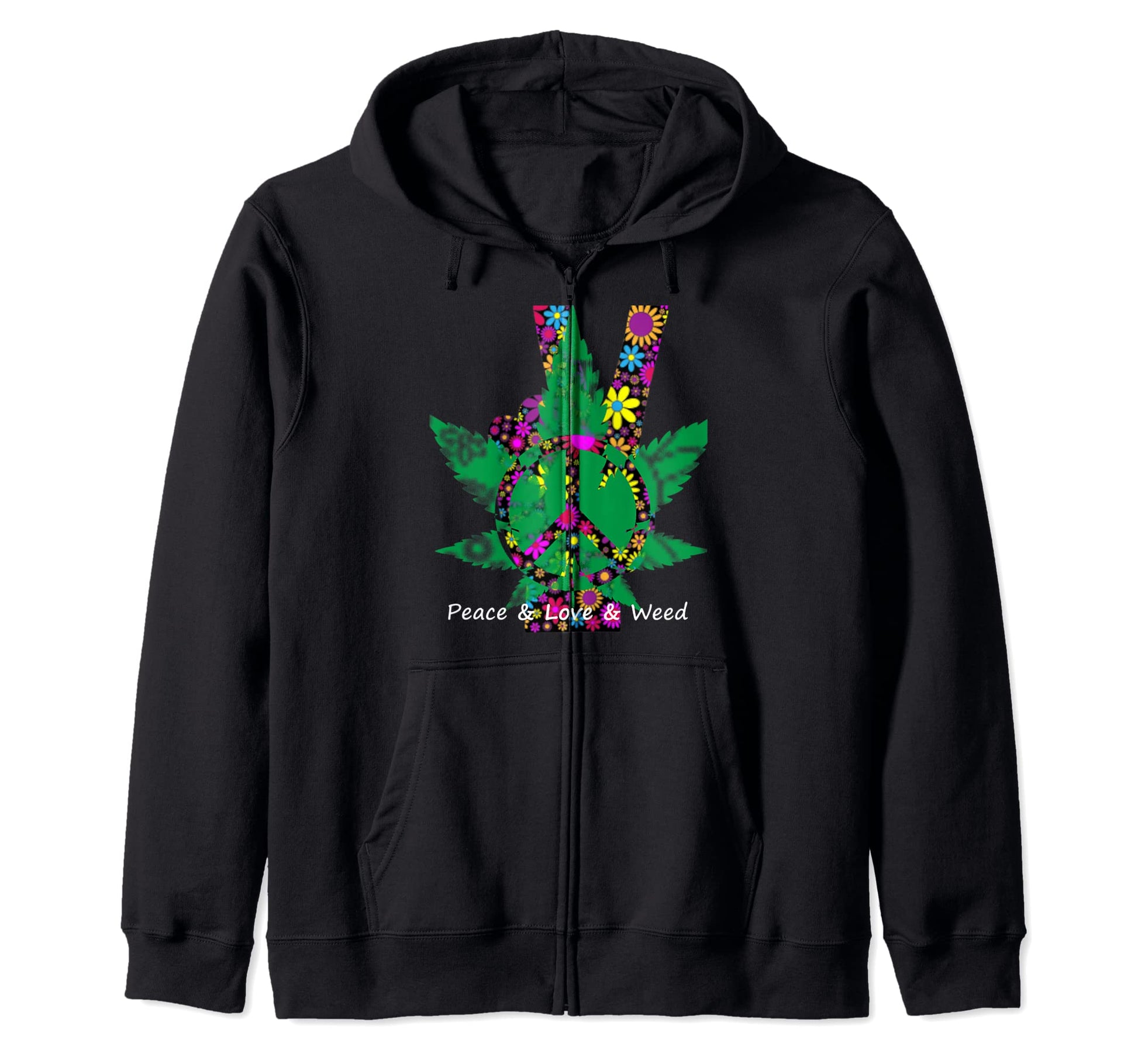I Love Weed And World Peace Artist Hoodie - Custom Art Print Unisex - T-Shirt, Sweatshirt, Hoodie