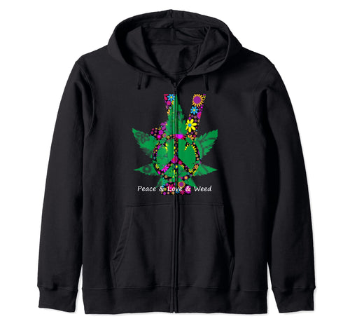 I Love Weed And World Peace Artist Hoodie - Custom Art Print Unisex - T-Shirt, Sweatshirt, Hoodie