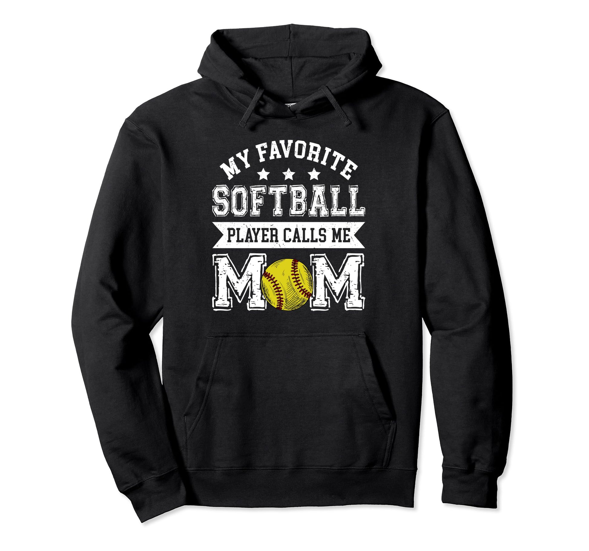 Softball Mom My Favorite Softball Hoodie - Unique Graphic for Adults - T-Shirt, Sweatshirt, Hoodie