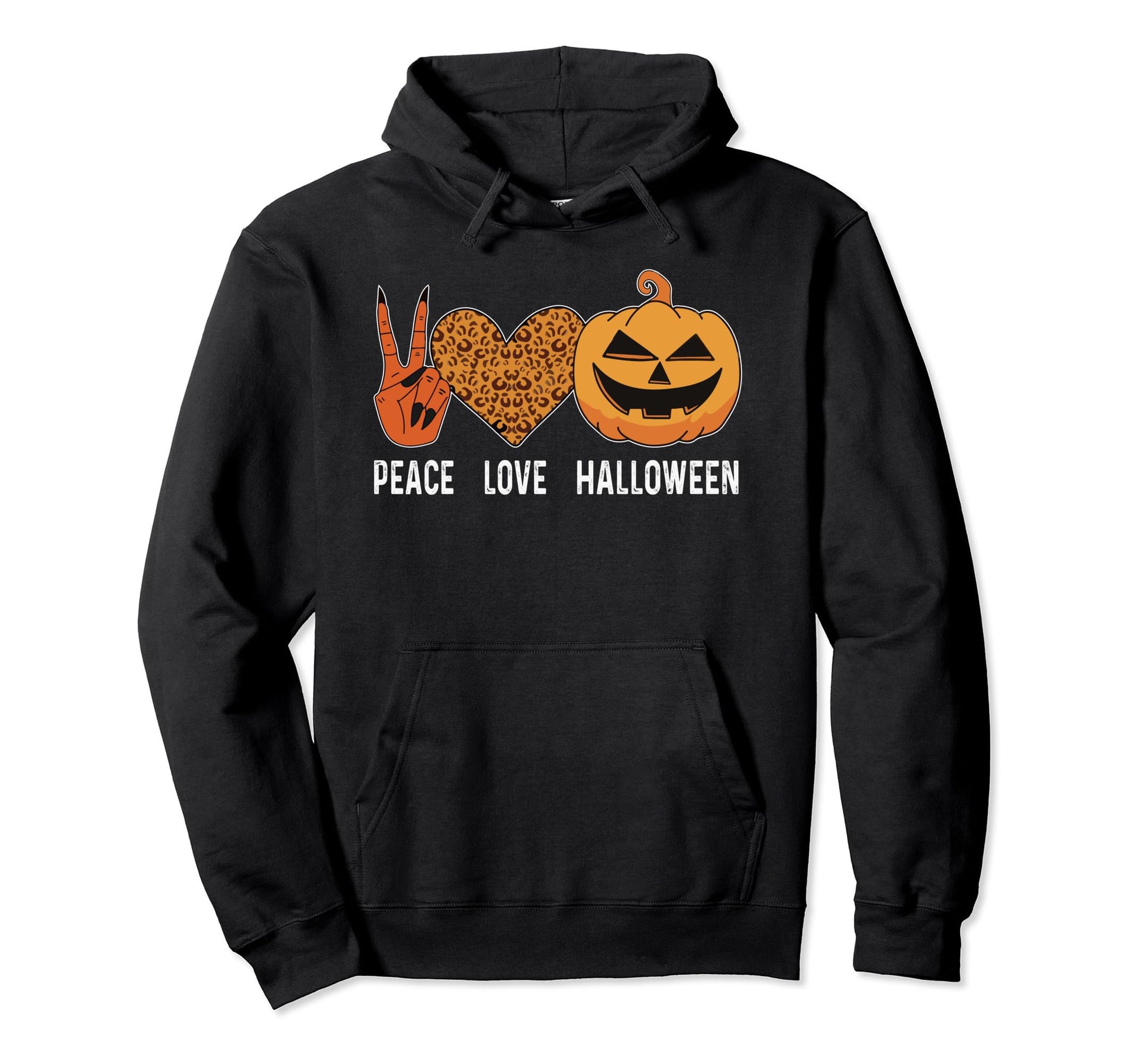 Peace Love Halloween Lazy Halloween Hoodie - Graphic Print Men Women - T-Shirt, Sweatshirt, Hoodie
