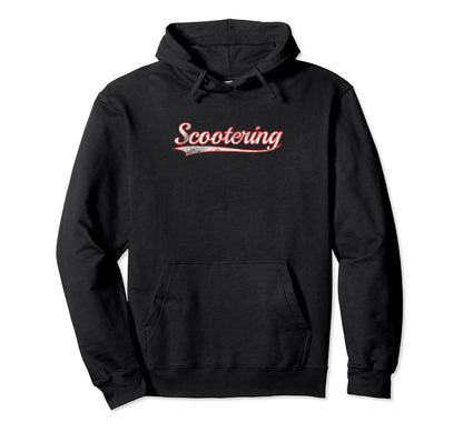 Scootering Varsity Distressed Throwback Hoodie - Fun Novelty Design Unisex - T-Shirt, Sweatshirt, Hoodie