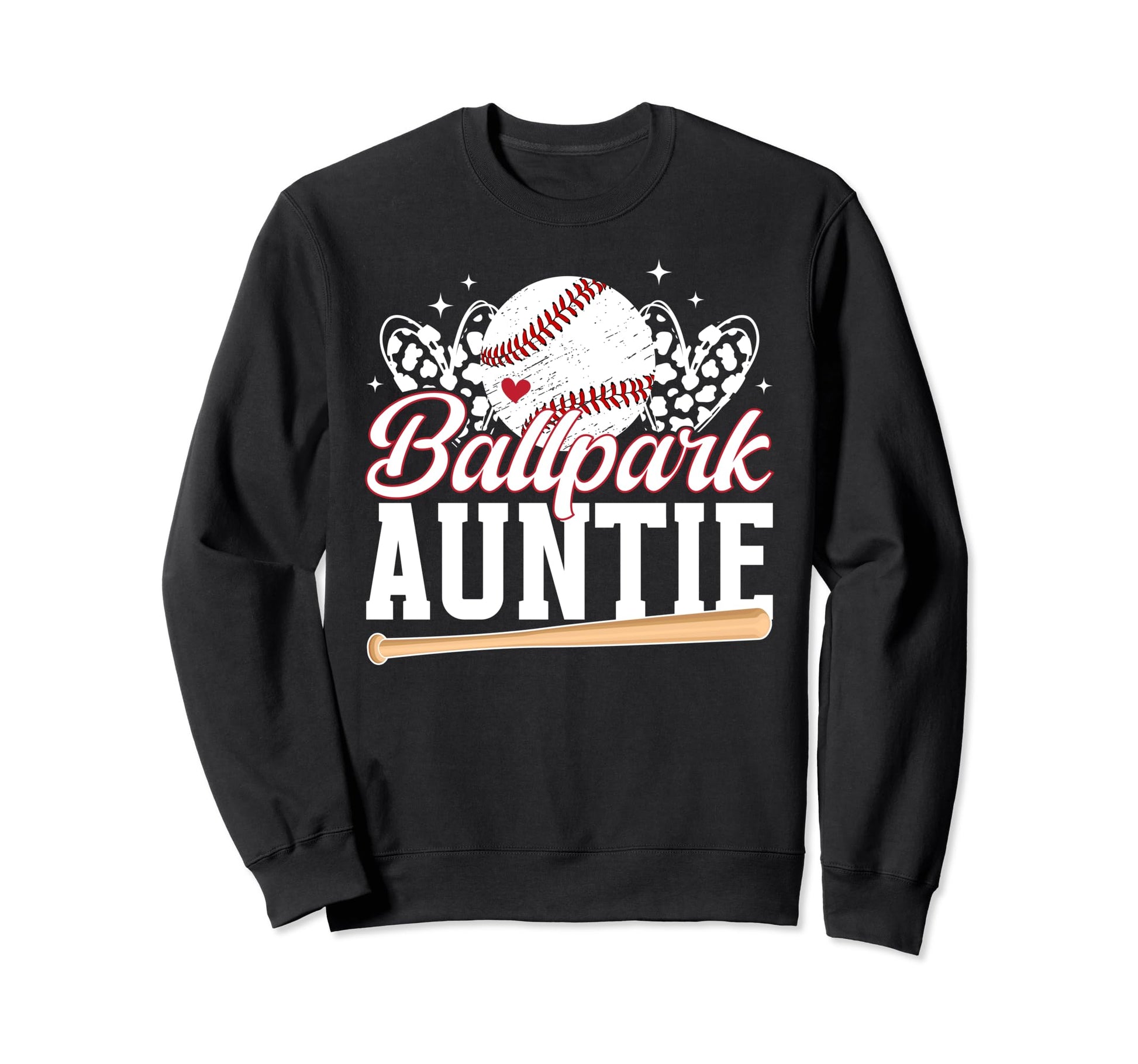Ballpark Auntie Baseball Aunt Baseball Sweatshirt - Trendy Graphic Unisex - T-Shirt, Sweatshirt, Hoodie