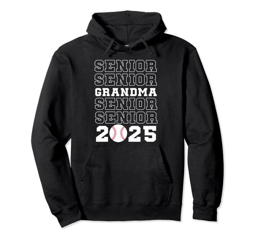Class 2025 Baseball Grandma Senior Hoodie - Graphic Print for Adults - T-Shirt, Sweatshirt, Hoodie