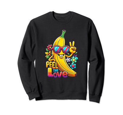 Banana Sunglass Smiling Hippie Sweatshirt - Unique Graphic for Adults - T-Shirt, Sweatshirt, Hoodie