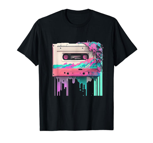 Vaperwave Aesthetic Glitch Cassette T-Shirt - Aesthetic Graphic for Adults - T-Shirt, Sweatshirt, Hoodie