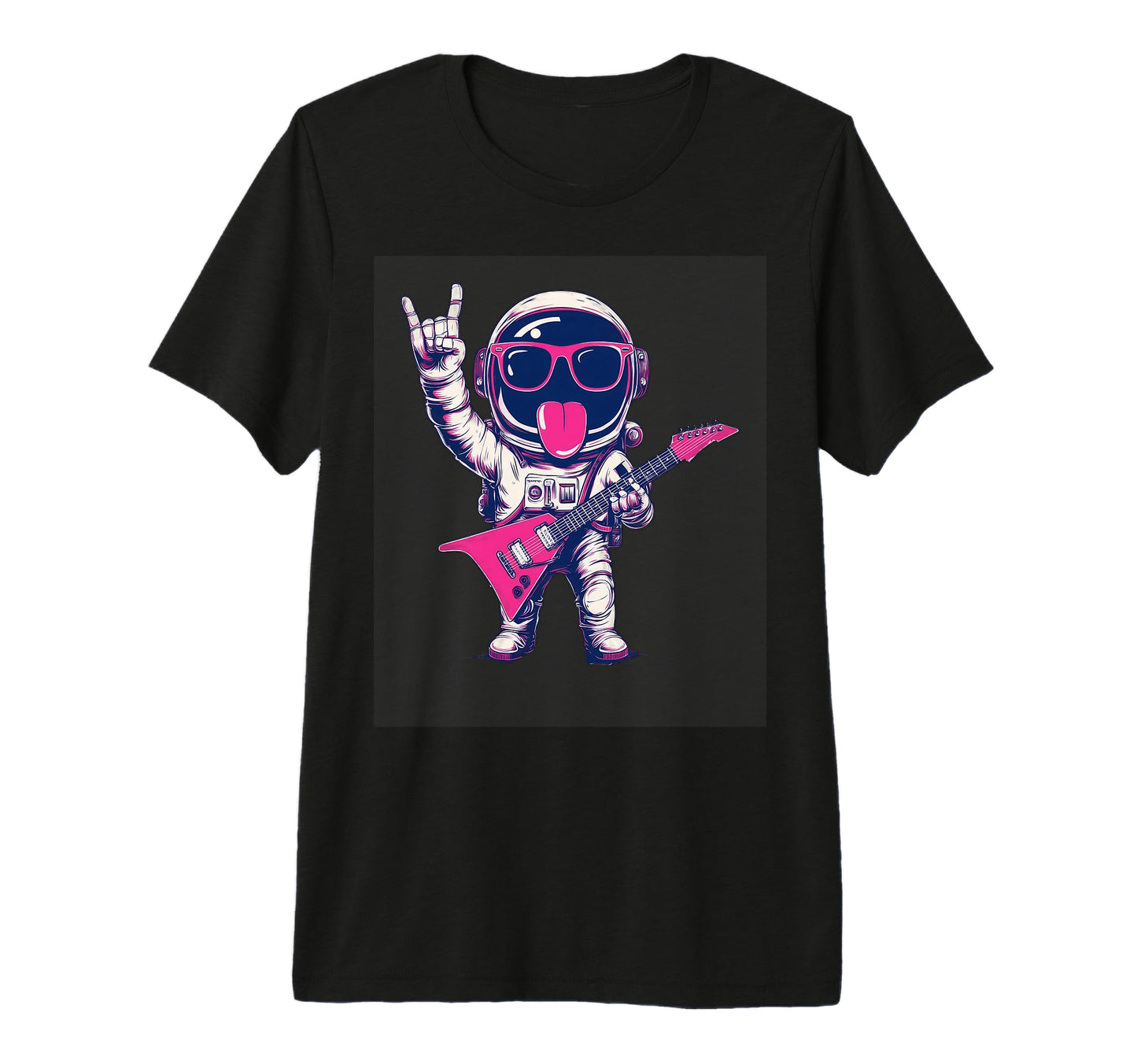 Astronaut Guitar Player Space Theme Tri T-Shirt - Graphic Print for Adults - T-Shirt, Sweatshirt, Hoodie
