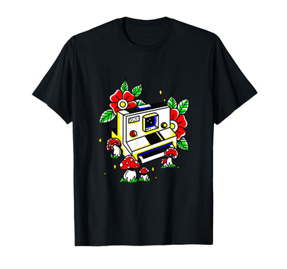 Camera Amanita Muscaria Mushrooms T-Shirt - Trendy Graphic Unisex - T-Shirt, Sweatshirt, Hoodie