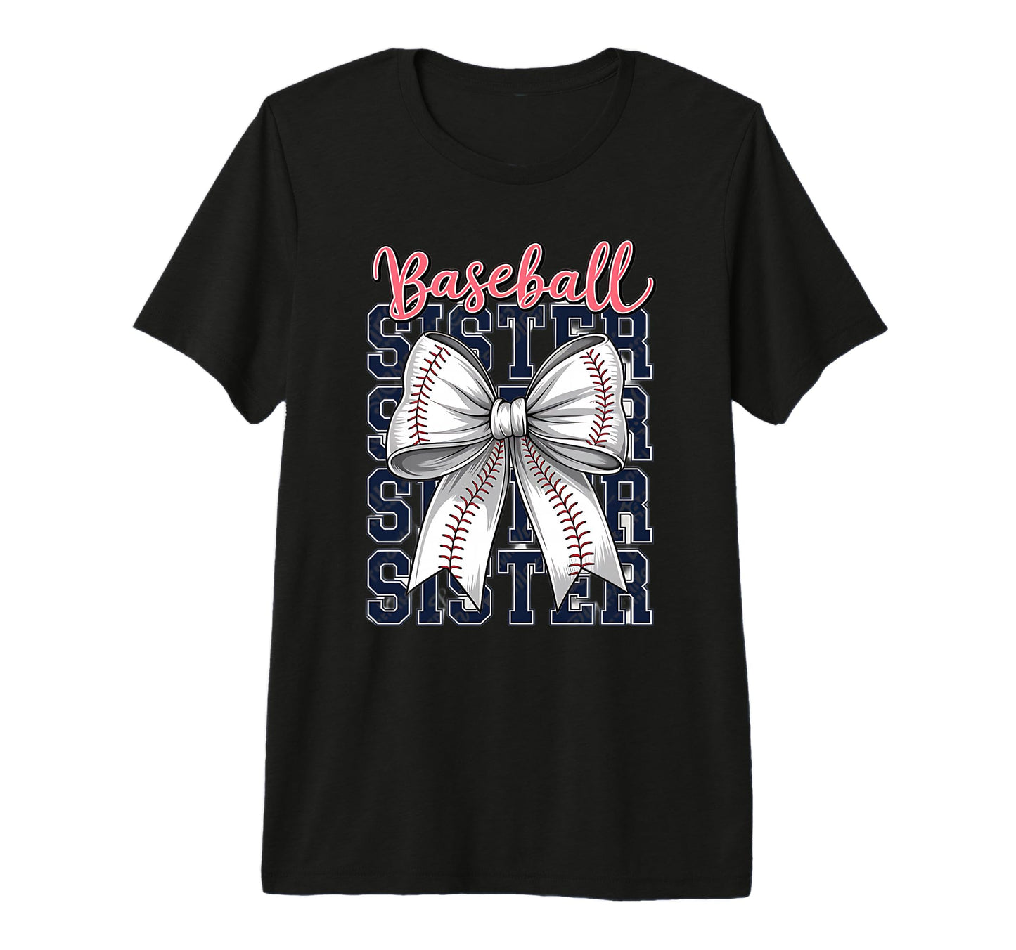 Baseball Sister Coquette Bow Tri Blend T-Shirt - Graphic Print Unisex - T-Shirt, Sweatshirt, Hoodie