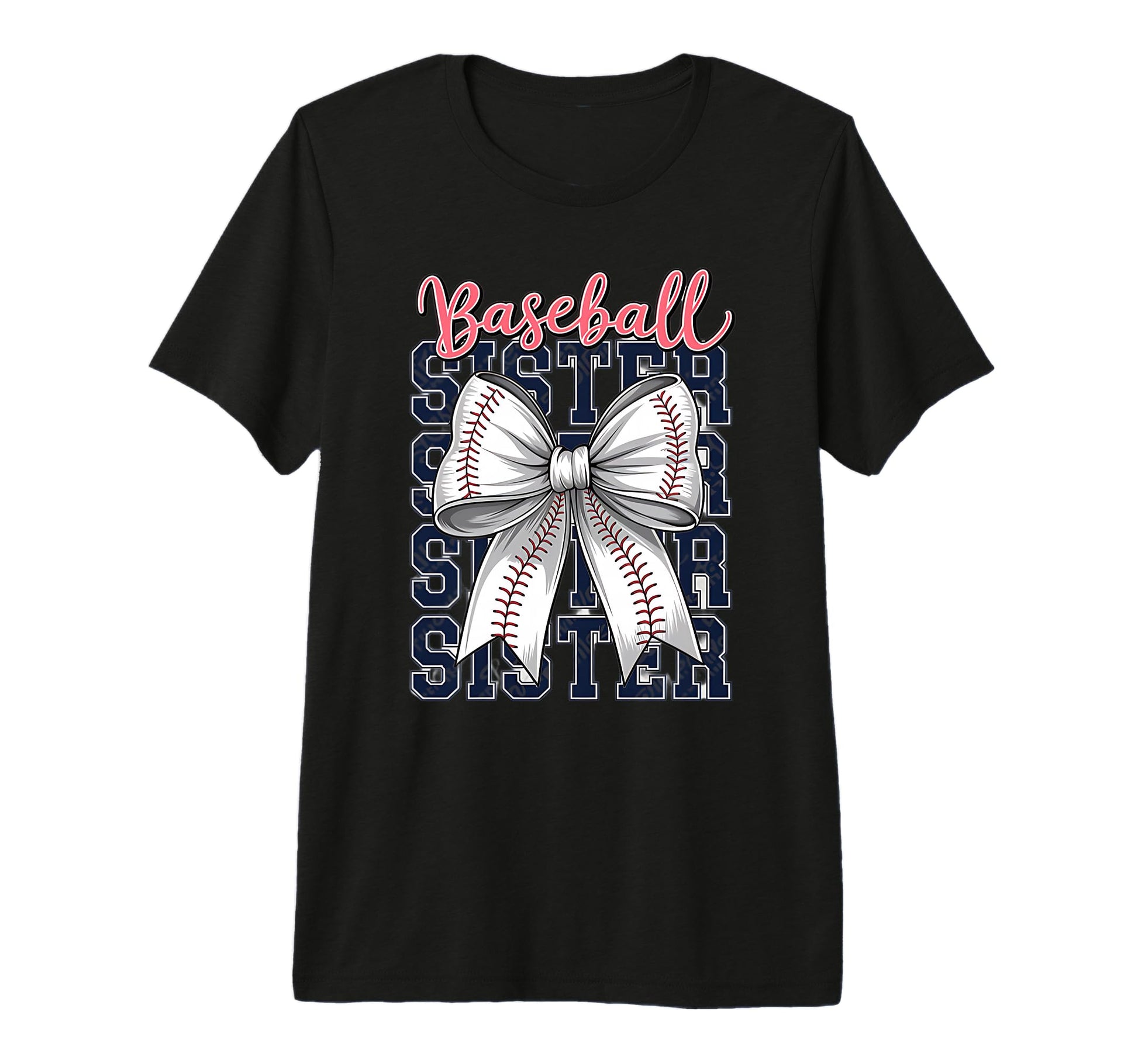 Baseball Sister Coquette Bow Tri Blend T-Shirt - Graphic Print Unisex - T-Shirt, Sweatshirt, Hoodie