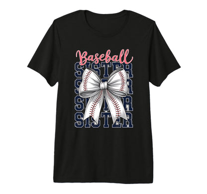 Baseball Sister Coquette Bow Tri Blend T-Shirt - Graphic Print Unisex - T-Shirt, Sweatshirt, Hoodie