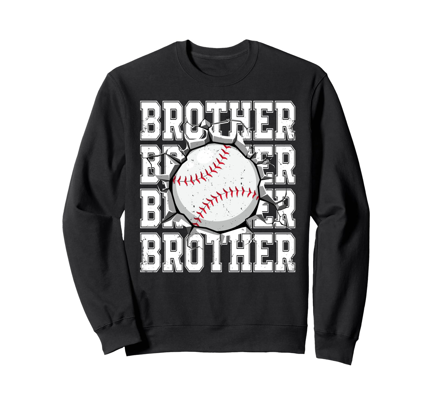 Baseball Brother Cracked Wall Sweatshirt - Unique Graphic for Adults - T-Shirt, Sweatshirt, Hoodie