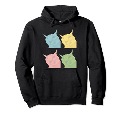 Big Floppa Meme Cat Vaporwave Hoodie - Casual Everyday Wear Men Women - T-Shirt, Sweatshirt, Hoodie
