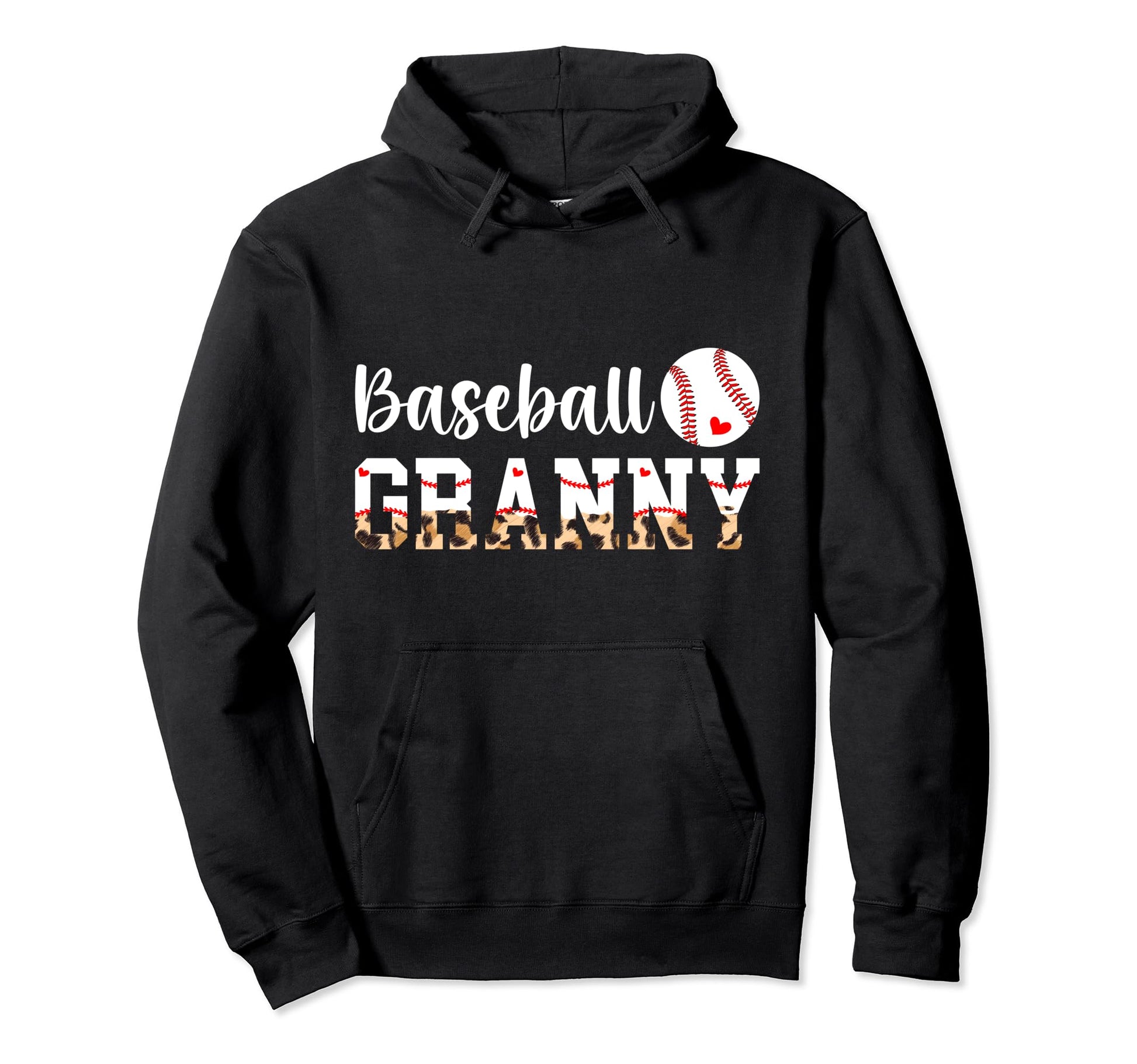 Baseball Granny Leopard Grandma Granny Hoodie - Unique Graphic Men Women - T-Shirt, Sweatshirt, Hoodie