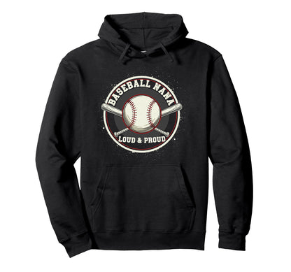 Baseball Nana Loud Proud Grandma Hoodie - Custom Art Print for Adults - T-Shirt, Sweatshirt, Hoodie