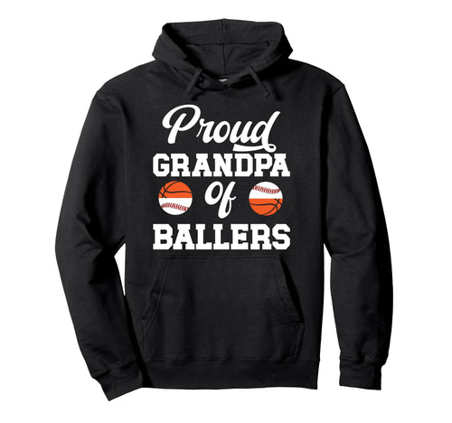Proud Grandpa Ballers Baseball Hoodie - Unique Graphic for Adults - T-Shirt, Sweatshirt, Hoodie