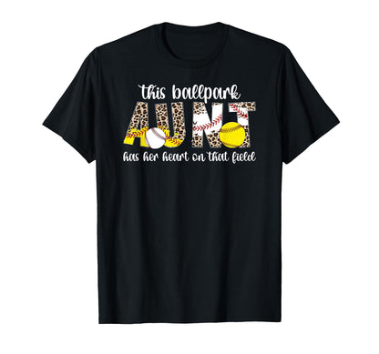 Ballpark Aunt Proud Baseball T-Shirt - Aesthetic Graphic Men Women - T-Shirt, Sweatshirt, Hoodie