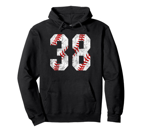 Distressed Baseball Number 38 Jersey Hoodie - Aesthetic Graphic for Adults - T-Shirt, Sweatshirt, Hoodie