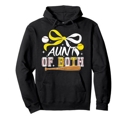 Aunt Both Coquette Baseball Softball Hoodie - Novelty Apparel Men Women - T-Shirt, Sweatshirt, Hoodie