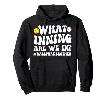 Ballpark Brother Groovy Softball Baseball Hoodie - Unique Graphic Unisex - T-Shirt, Sweatshirt, Hoodie
