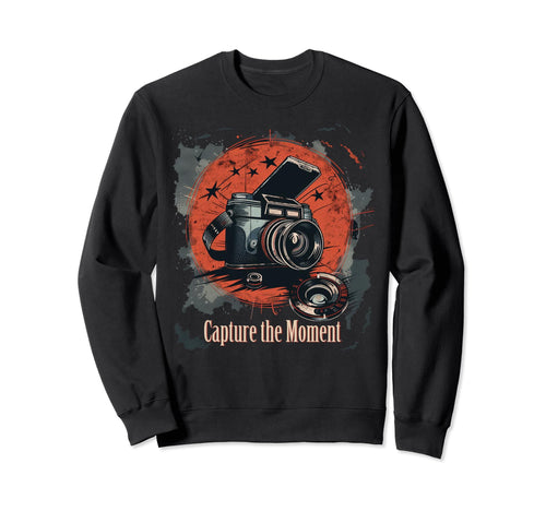 Capture Moment Camera Sweatshirt - Aesthetic Graphic for Adults - T-Shirt, Sweatshirt, Hoodie
