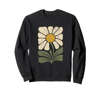 Boho Daisy Flower Wildflower Sweatshirt - Minimalist Print Men Women - T-Shirt, Sweatshirt, Hoodie