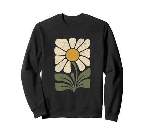 Boho Daisy Flower Wildflower Sweatshirt - Minimalist Print Men Women - T-Shirt, Sweatshirt, Hoodie