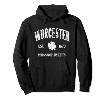 Worcester Massachusetts Varsity Hoodie - Custom Art Print for Adults - T-Shirt, Sweatshirt, Hoodie