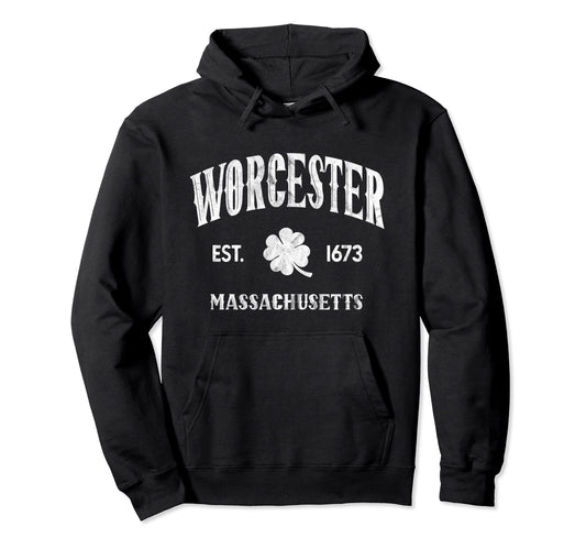 Worcester Massachusetts Varsity Hoodie - Custom Art Print for Adults - T-Shirt, Sweatshirt, Hoodie