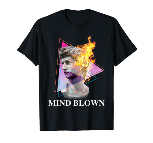 Statue David Ghost Blown Fire Vaporwave T-Shirt - Custom Art Print Unisex - T-Shirt, Sweatshirt, Hoodie