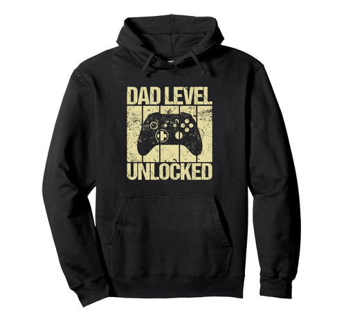 Dad Level Unlocked Gaming Controller Hoodie - Novelty Apparel for Adults - T-Shirt, Sweatshirt, Hoodie