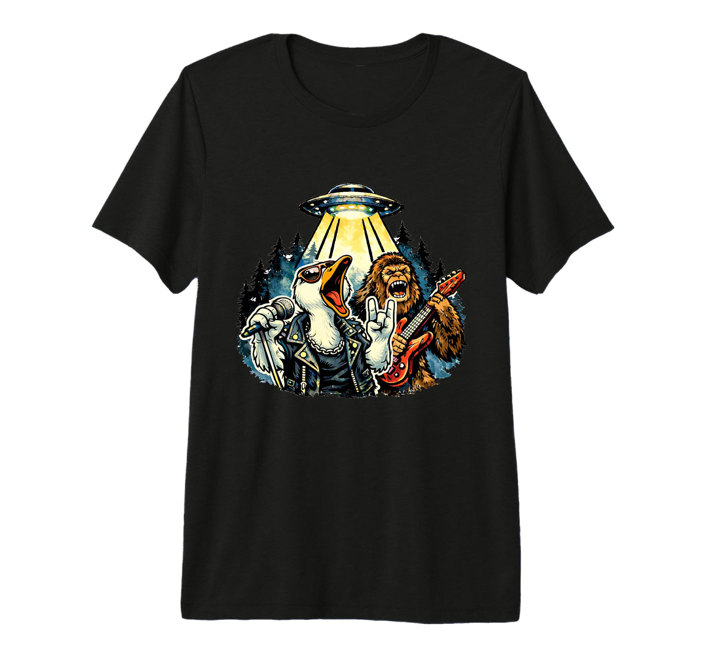 Funny Goose Rock Band Guitar Art T-Shirt - Minimalist Print Men Women - T-Shirt, Sweatshirt, Hoodie