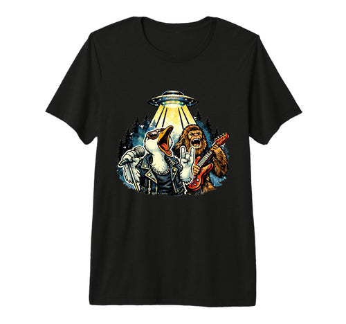 Funny Goose Rock Band Guitar Art T-Shirt - Minimalist Print Men Women - T-Shirt, Sweatshirt, Hoodie