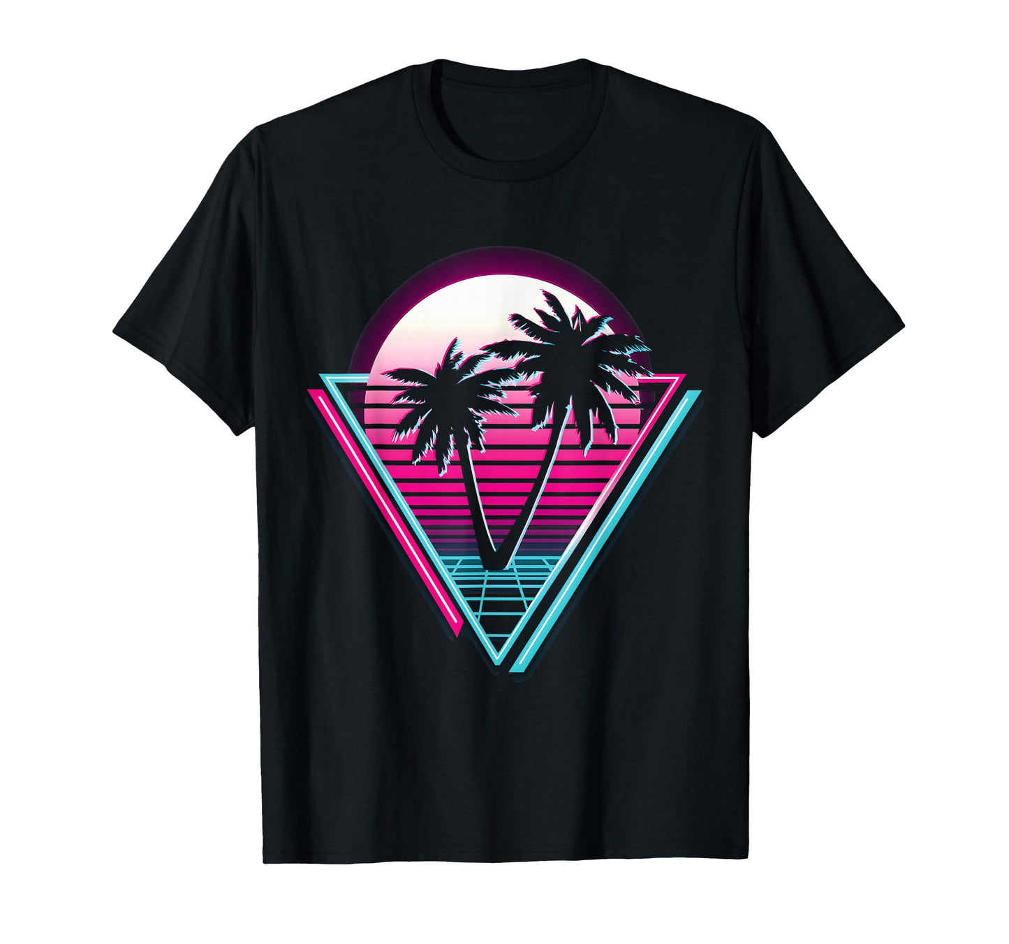 80S Vaporwave Palm Trees T-Shirt - Graphic Print for Adults - T-Shirt, Sweatshirt, Hoodie