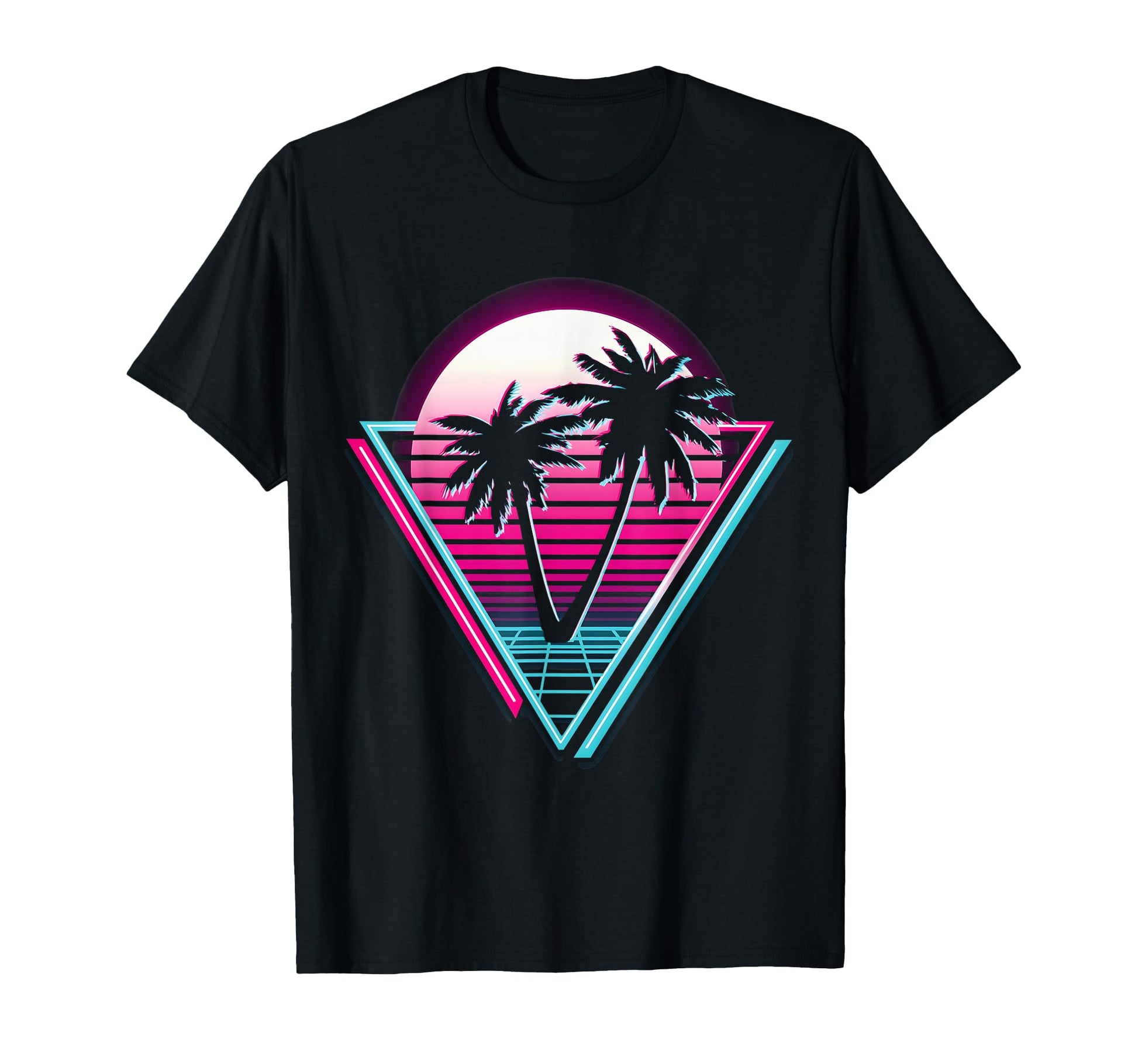 80S Vaporwave Palm Trees T-Shirt - Graphic Print for Adults - T-Shirt, Sweatshirt, Hoodie