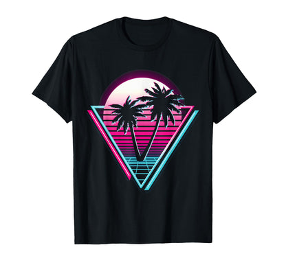 80S Vaporwave Palm Trees T-Shirt - Graphic Print for Adults - T-Shirt, Sweatshirt, Hoodie
