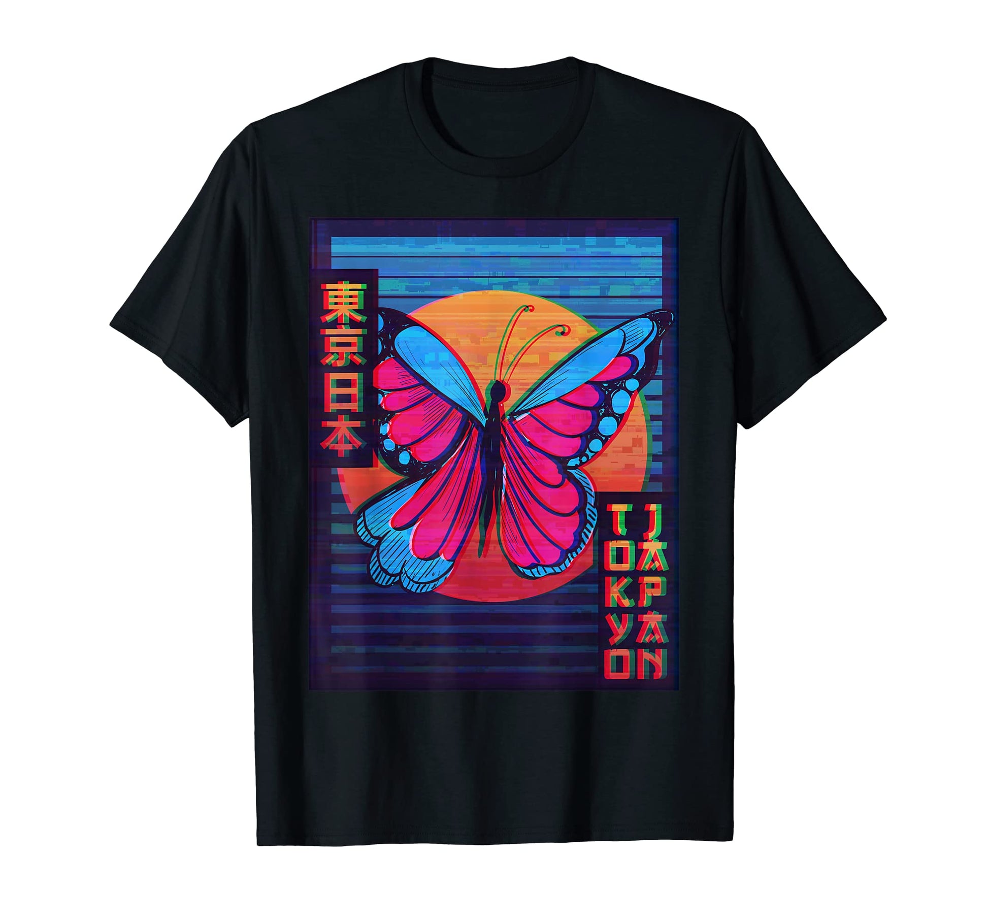 Butterfly Tokyo Japan Vaporwave Aesthetic T-Shirt - Minimalist Print Unisex - T-Shirt, Sweatshirt, Hoodie
