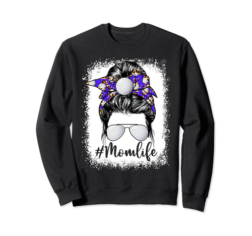 Golf Mom Life Messy Bun Game Day Sweatshirt - Custom Art Print for Adults - T-Shirt, Sweatshirt, Hoodie