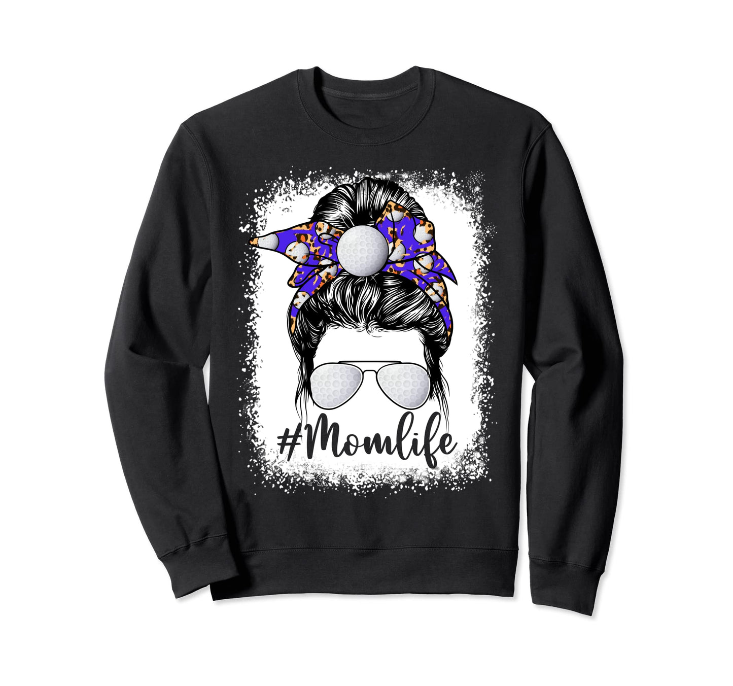 Golf Mom Life Messy Bun Game Day Sweatshirt - Casual Everyday Wear Unisex - T-Shirt, Sweatshirt, Hoodie