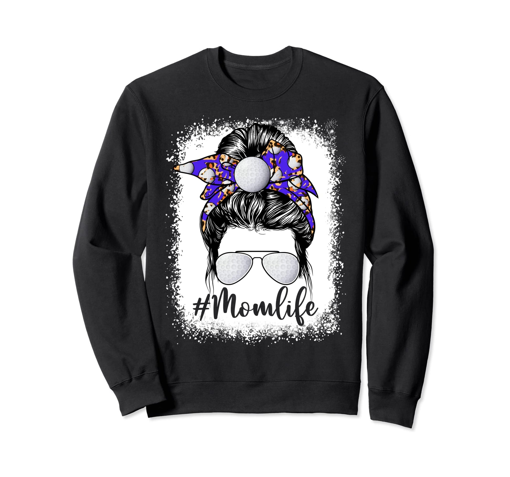 Golf Mom Life Messy Bun Game Day Sweatshirt - Casual Everyday Wear Unisex - T-Shirt, Sweatshirt, Hoodie
