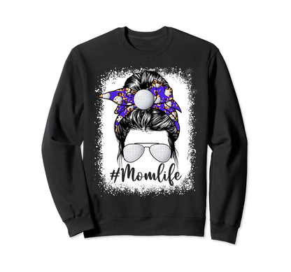 Golf Mom Life Messy Bun Game Day Sweatshirt - Casual Everyday Wear Unisex - T-Shirt, Sweatshirt, Hoodie