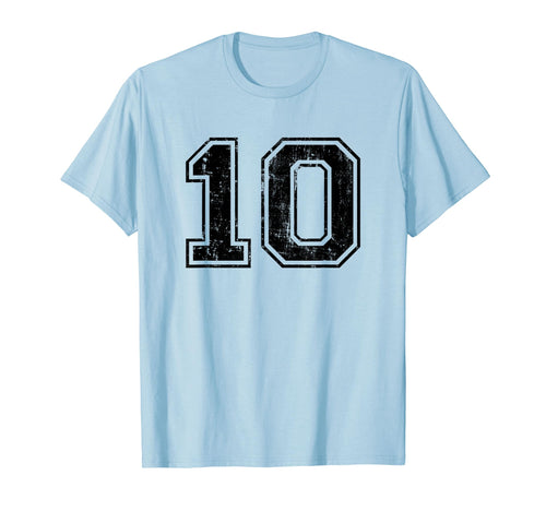 Number 10 Ten Varsity Distressed T-Shirt - Aesthetic Graphic Men Women - T-Shirt, Sweatshirt, Hoodie