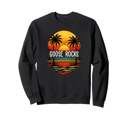 Ocean Wave Sunset Palm Tree Goose Sweatshirt - Novelty Apparel Unisex - T-Shirt, Sweatshirt, Hoodie